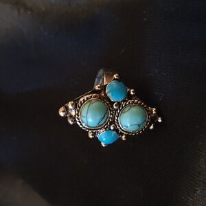 Adjustable fashion faux turquoise ring size 6 to 9